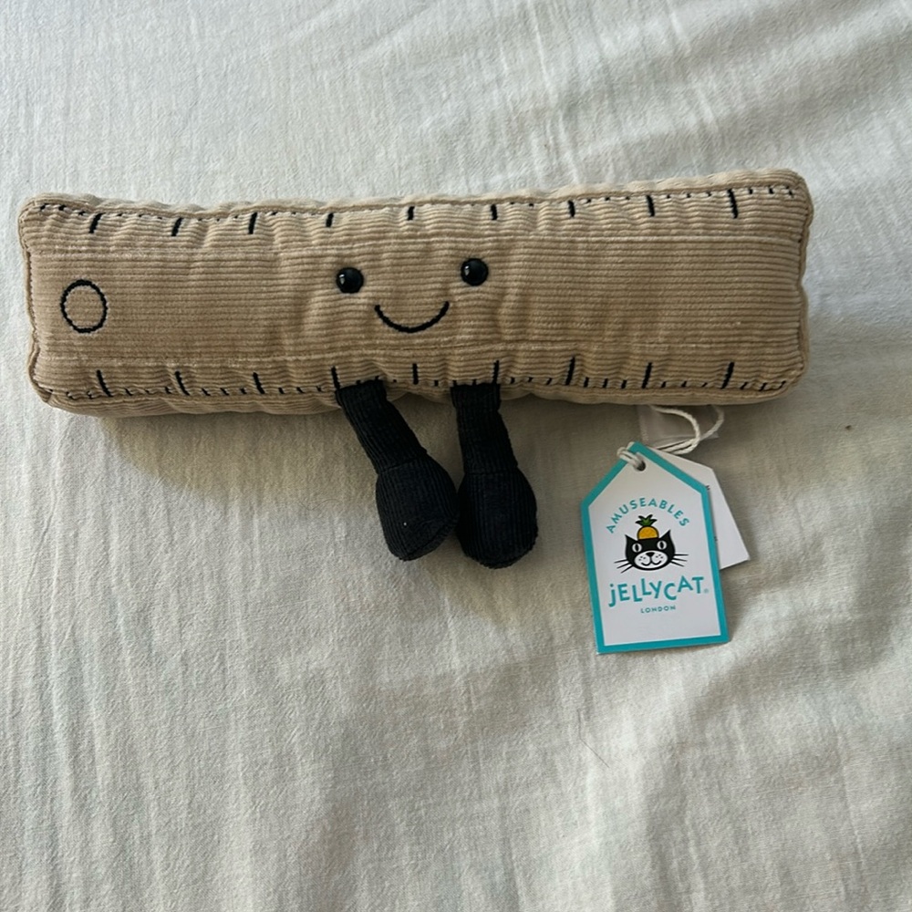 Jellycat Amuseable Ruler Plush Toy - Tan and Black